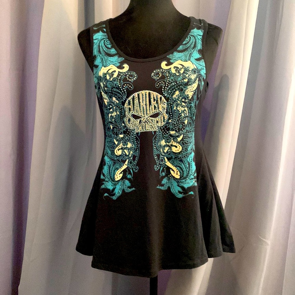 BRAND NEW HARLEY DAVIDSON sequin top with lacy back. SUPER SEXY! Size Medium.